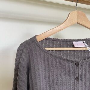 Out From Under Leilani Ribbed Cardigan - MEDIUM- Charcoal